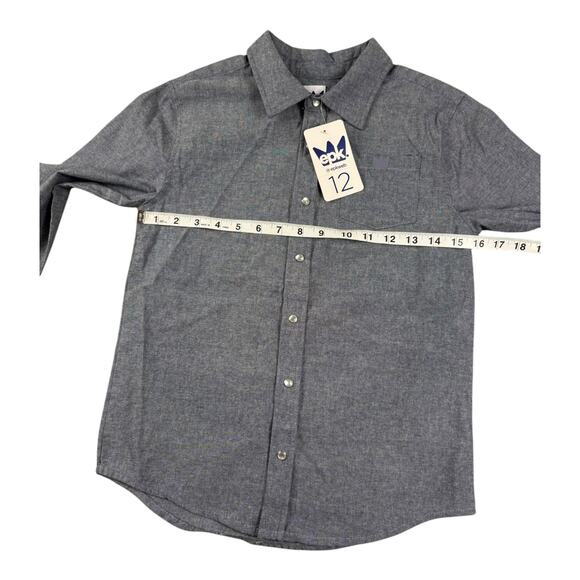 EPK Boys’ Pearl Snap Long Sleeve Button-Up Dress Shirt - Size 12 - Gray‎  NWT - Picture 6 of 11